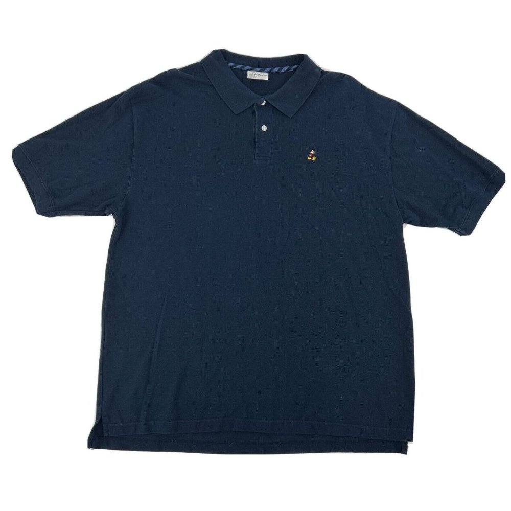 Walt Disney World Shirt Mens XXL Blue Short Sleeve Polo Embroidered Mickey Mouse